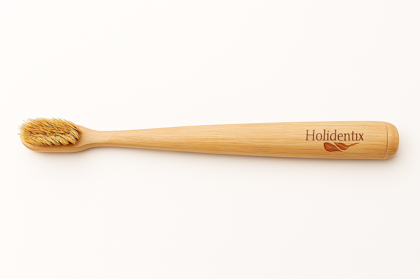 Holidentix Manual Toothbrush, Bamboo Handle, Boar Bristles, Biodegradable, Plastic-FreeBamboo Self Standing Toothbrushes.