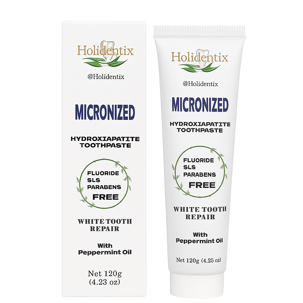 Holidentix Micronized Hydroxyapatite Toothpaste, Fluoride Free Toothpaste, Appropriate for Sensitive Teeth