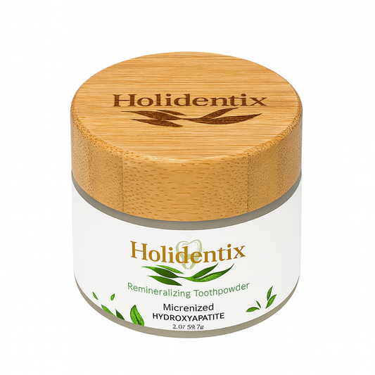 Holidentix Remineralizing Toothpowder - Micronized Hydroxyapatite (HAp 15%) Organic Tooth Powder for Teeth Whitening and Enamel Repair