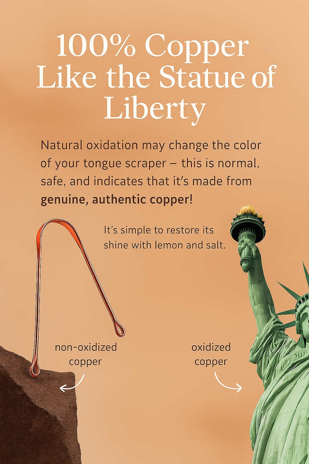 Holidentix Copper Tongue Scraper Cleaner