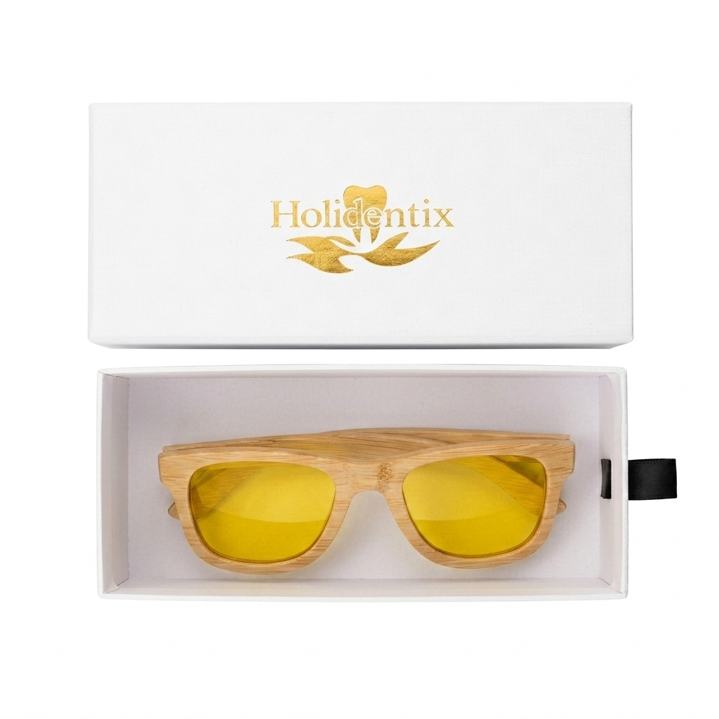 Holidentix ZenVision: Blue Light Blocking Bamboo Wood Glasses – Daytime Focus & Eye Strain Relief – Lightweight Handcrafted Natural Wood Frames – Unisex Computer & Gaming Eyewear