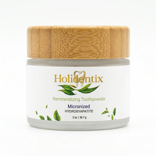 Holidentix Remineralizing Toothpowder - Micronized Hydroxyapatite (HAp 15%) Organic Tooth Powder for Teeth Whitening and Enamel Repair