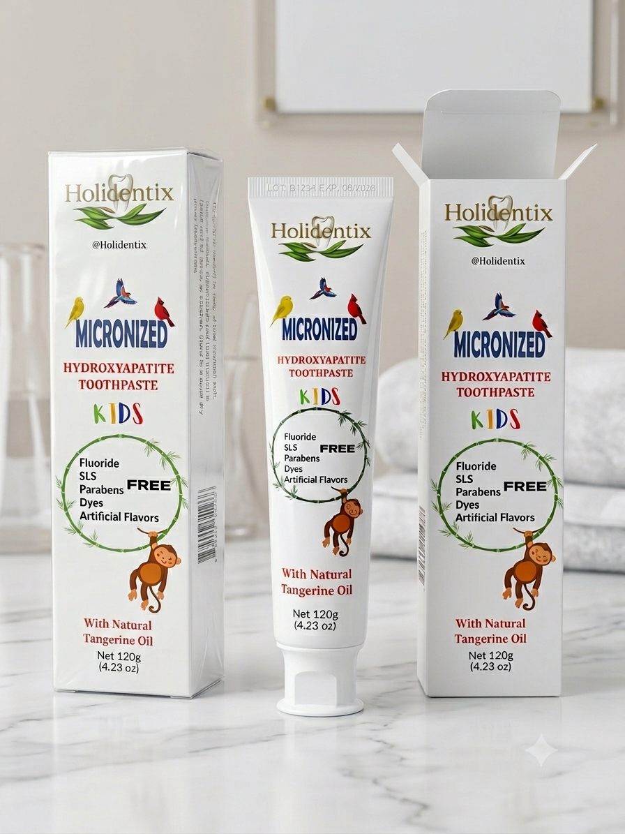 Holidentix Micronized Hydroxyapatite Toothpaste for Kids, Fluoride Free Toothpaste, Appropriate for Sensitive Teeth