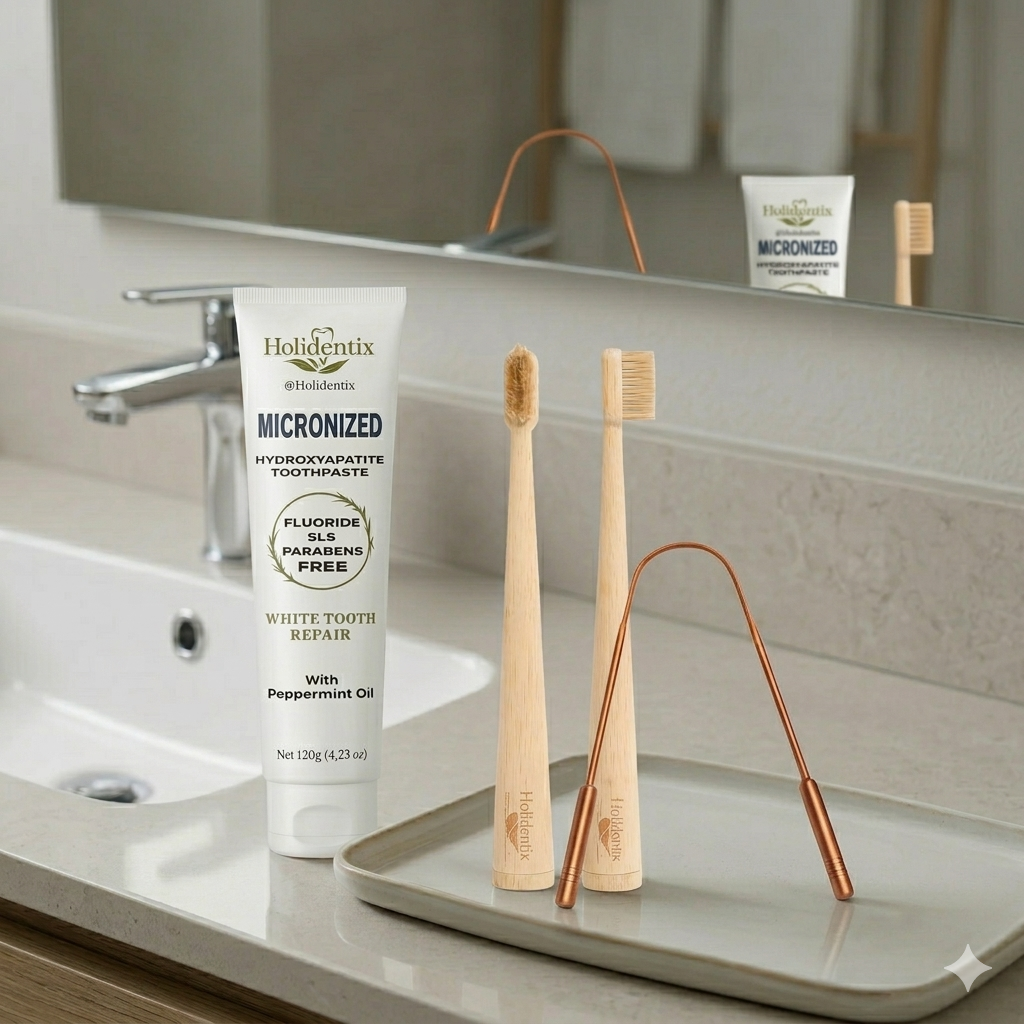 Holidentix  Micronized Hydroxyapatite Toothpaste, Fluoride Free Toothpaste, Appropriate for Sensitive Teeth