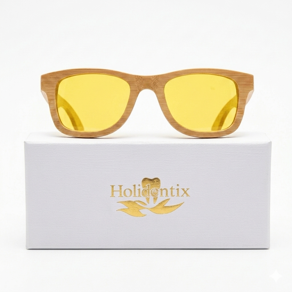 Holidentix ZenVision: Blue Light Blocking Bamboo Wood Glasses – Daytime Focus & Eye Strain Relief – Lightweight Handcrafted Natural Wood Frames – Unisex Computer & Gaming Eyewear