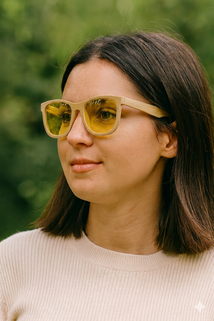 Holidentix ZenVision: Blue Light Blocking Bamboo Wood Glasses – Daytime Focus & Eye Strain Relief – Lightweight Handcrafted Natural Wood Frames – Unisex Computer & Gaming Eyewear