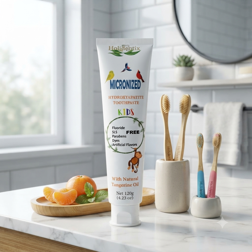 Holidentix Micronized Hydroxyapatite Toothpaste for Kids, Fluoride Free Toothpaste, Appropriate for Sensitive Teeth