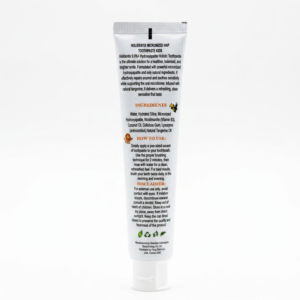 Holidentix Micronized Hydroxyapatite Toothpaste for Kids, Fluoride Free Toothpaste, Appropriate for Sensitive Teeth