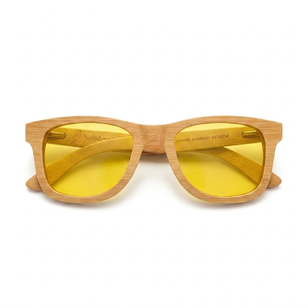 Holidentix ZenVision: Blue Light Blocking Bamboo Wood Glasses – Daytime Focus & Eye Strain Relief – Lightweight Handcrafted Natural Wood Frames – Unisex Computer & Gaming Eyewear